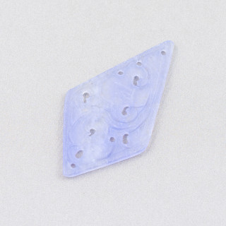 Jade Birman Composant Gravé Plaque 2pcs Cerf-Volant 30x48mm Lilas