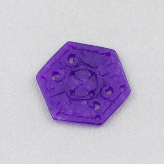 Burmesische Jade Komponente Gravierte Platte 2 Stück Hexagon 30mm Lila