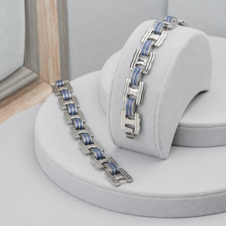 Brazalete Acero Ancho 15mm Mod26935 Azul