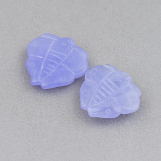 Componente de Jade Birmano Placa Grabada 2 Piezas Mariposa 20-22mm Lila