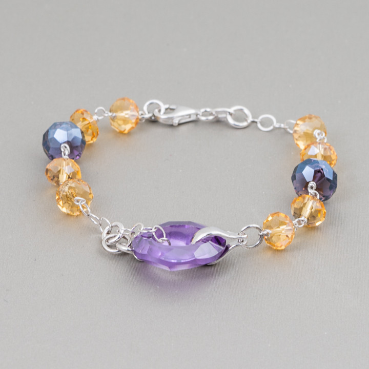 Bracelet en argent sterling 925 avec cristaux de zircone cubique Taille réglable