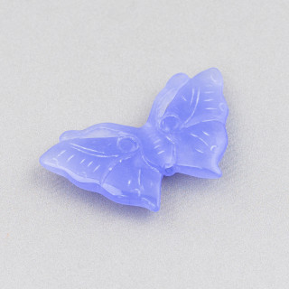 Jade Birman Composant Gravé Plaque 2pcs Papillon 25x45mm Lilas