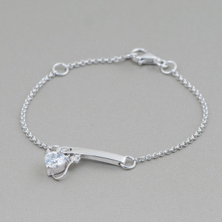 Bracciale Di Argento 925 Design Italy Con Centrale 14x25mm Lunghezza 19cm-16,5cm Rodiato