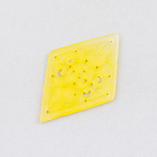 Composant Jade Birman Plaque Gravée 2pcs Losange 33x50mm Jaune