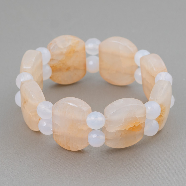 Brazalete de barra de ágata lisa de 24 mm