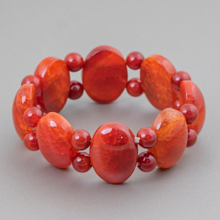 Βραχιόλι ράβδου ημιπολύτιμης πέτρας 24mm Smooth Carnelian Crash