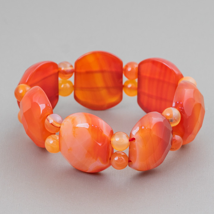 Edelstein-Armband mit Stäben 28 mm Karneol oval facettiert 28 x 22 mm Gradient Light