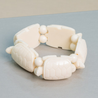 Bracelet Pierre Gemme Grande Tortue 30x42mm Résine