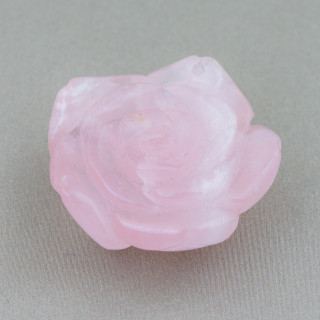 Composant de pendentif fleur de quartz rose 40-45mm 1pc