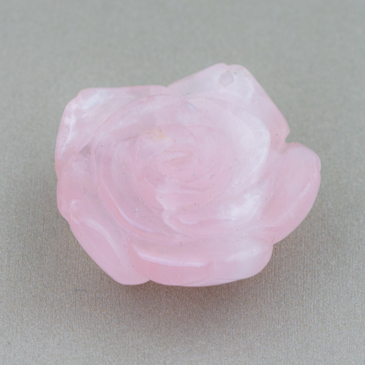 Composant de pendentif fleur de quartz rose 40-45mm 1pc