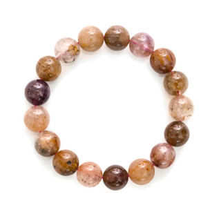 Fancy Round Rutilated Quartz Bracelet 14mm