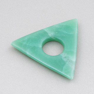 Component Colgante Triangulo Ondulado Perforado 50x50mm Aventurina Verde