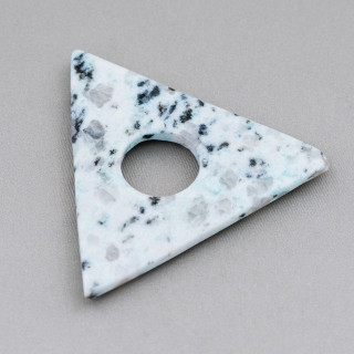 Componente Pendente Triangolo Ondulato Forato 50x50mm Kiwi Jade