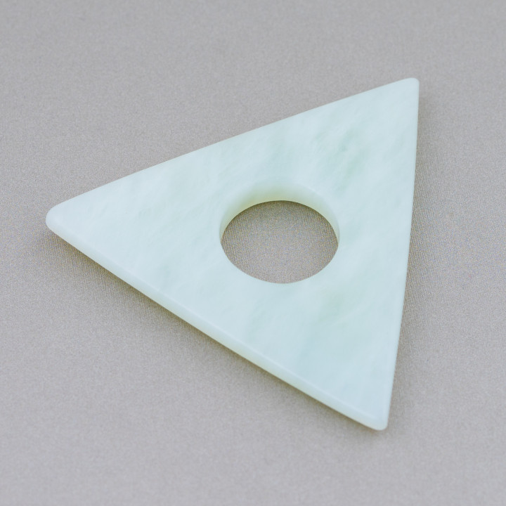 Componente Pendente Triangolo Ondulato Forato 50x50mm New Jade