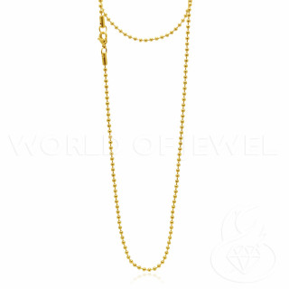 Chaîne à billes en acier 2,5 mm - Élégance et style - Plaqué Or