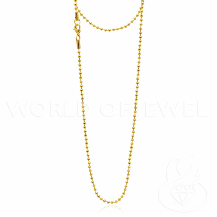 Catenina di Acciaio a Palline 2,5mm - Eleganza e Stile - Placcato Oro