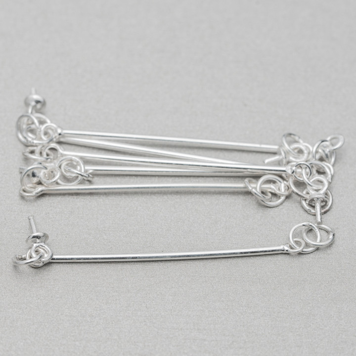 Clous Pins d'Argent 925 Double Anneau 35mm Fil 0,90mm 10gr Argent