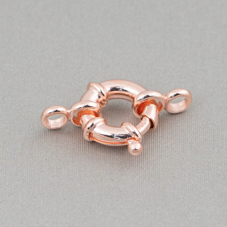 925 Silver Spring Ring Clasp 12mm With 3mm Barrel External 2pcs Rose Gold