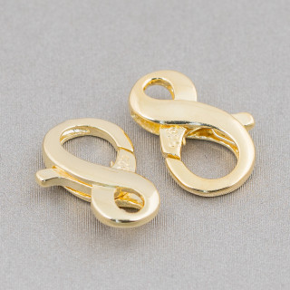Cierre De Plata 925 Infinity Mosqueton 10x15mm 6pcs Dorado