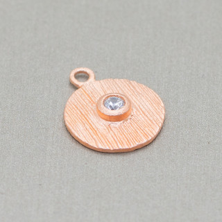 Anhänger Anhänger aus 925er Silber Münze Satin mit Lichtpunkt 12x15mm 6St Roségold