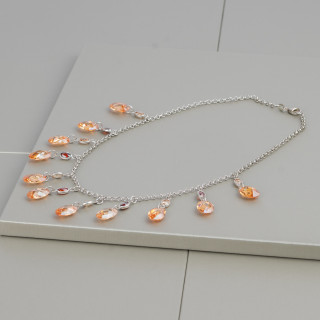 Collar de Plata 925: Elegancia y Estilo con Colgantes de Champán y Rosa