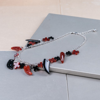 Halskette aus 925er Silber: Eleganz und Leidenschaft mit Karneol und Onyx