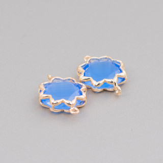 Connettore Componente Di Ottone Con Occhio Di Gatto Stella Del Mattino 16mm 8pz Celeste