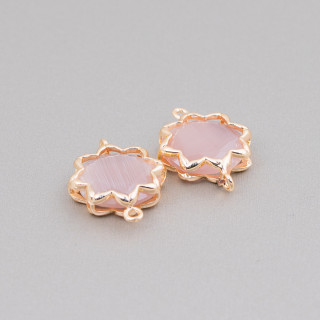 Connettore Componente Di Ottone Con Occhio Di Gatto Stella Del Mattino 16mm 8pz Cipria