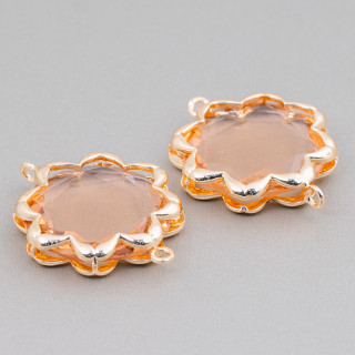 Cat Eye Laiton Composant Connecteur Morning Star 25mm 4pcs Champagne