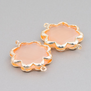 Cat Eye Laiton Composant Connecteur Morning Star 25mm 4pcs Pêche