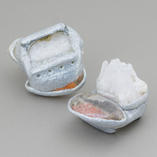 Central Component With Semiprecious Stones And Multistrand Glitter 40-55mm 1pc