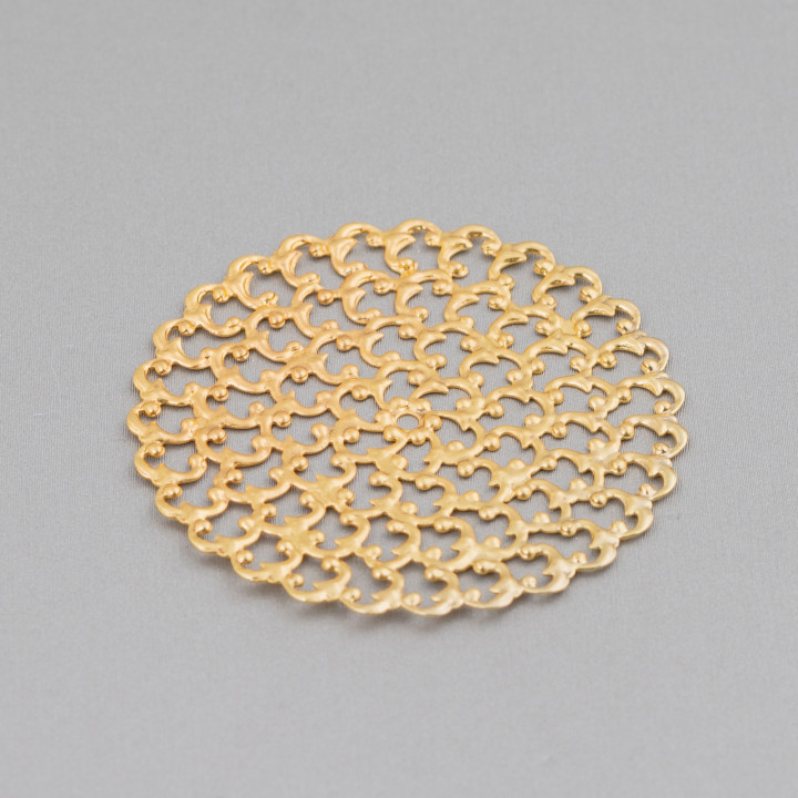 Connecteur Composant Filigrane Bronze Rond 50mm 30pcs
