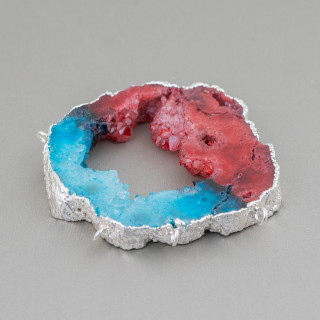 Perforated Raw Agate Component 7-8cm 1pc Bicolor 1