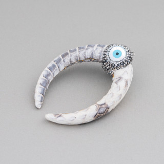 Componente Intramezzo Di SimilPelle Con Strass Marcasite E Pietre Dure Cabochon 50x70mm 1pz Bianco