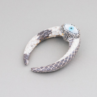 Componente Intramezzo Di SimilPelle Con Strass Marcasite E Pietre Dure Cabochon 50x70mm 1pz MOD2 Bianco