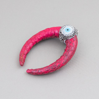 Composant Intermédiaire Similicuir Avec Strass Marcassite Et Cabochon Pierres Précieuses 50x70mm 1pc Rouge