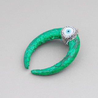 Componente Intermedio De Polipiel Con Diamantes De Imitación De Marcasita Y Piedras Duras De Cabujón 50x70mm 1pc Verde