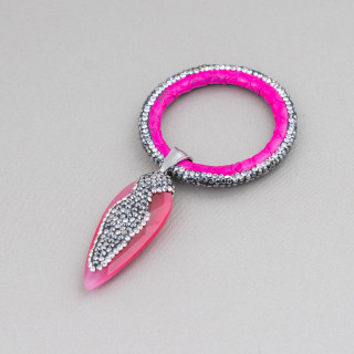 Componente Intramezzo Di SimilPelle Di Occhio Di Gatto E Marcasite Strass 45x90mm 1pz MOD2