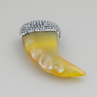 Komponente Anhänger Achat mit Markasit Strass Cornetto 55mm 1pc MOD3