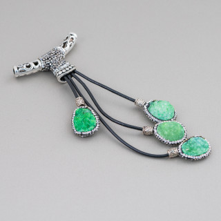 Composant pendentif marcassite strass avec perles de pierres précieuses 110mm MOD4