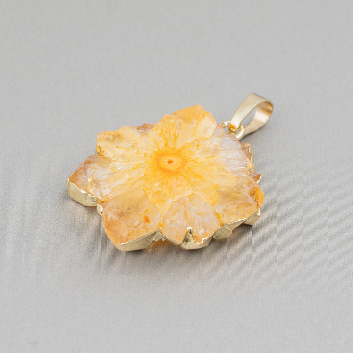 Colgante Componente De Piedras Druzi En Bruto 30-50mm 1pc Amarillo