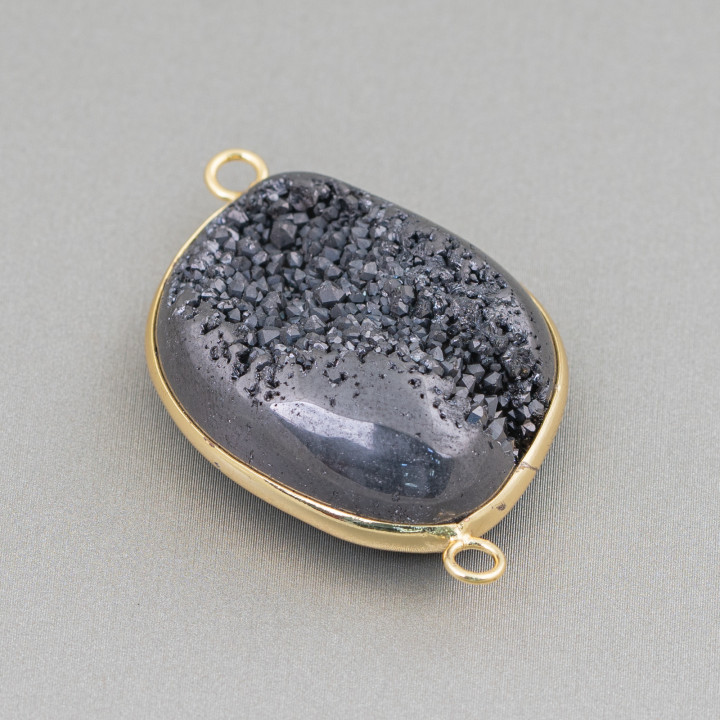 Component Stones Druzi AB Set Con 2 Anillos Irregulares Tamaño Ajustable 20-35mm 1pc MOD3