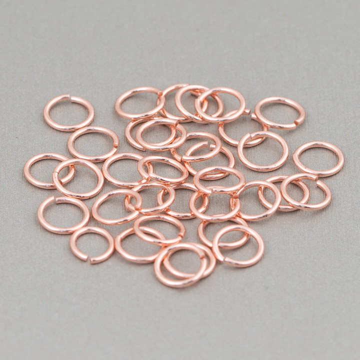 Contromaglia Argent 925 Anneaux Ouvert 7mm Fil 0,8mm 10gr Or Rose