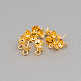 Endkappe für Stahlanhänger mit 5 mm Ring, ca. 150 Stück vergoldet