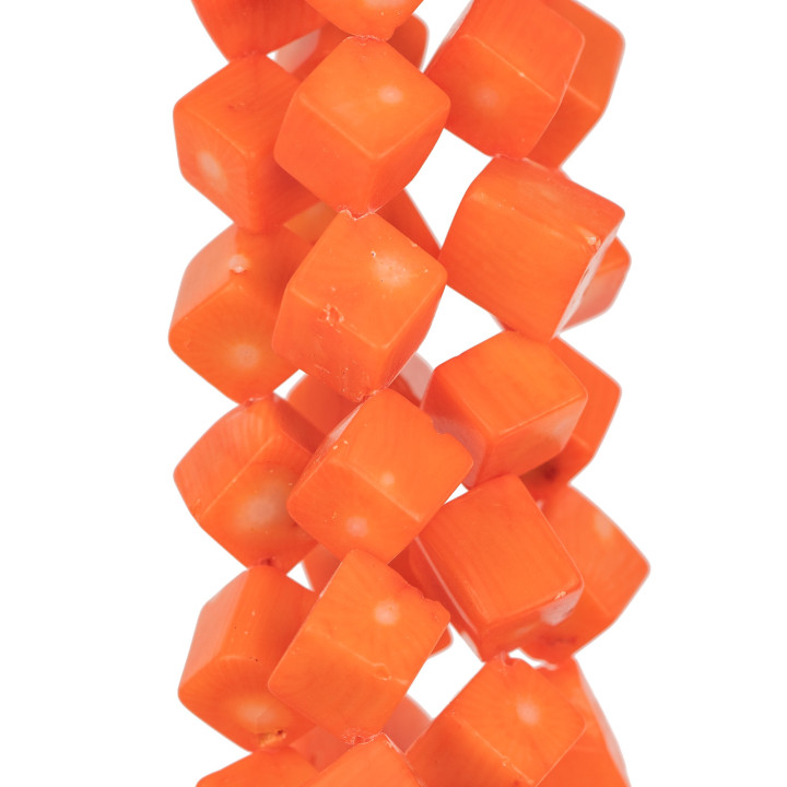 Coral Bambú Naranja Cubo Agujero Diagonal 08-09mm