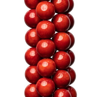 Sardinia Red Bamboo Coral Round Smooth 07mm