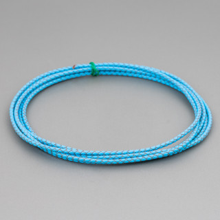 Braided Genuine Leather Cord 3mm 2 Meters Light Blue
