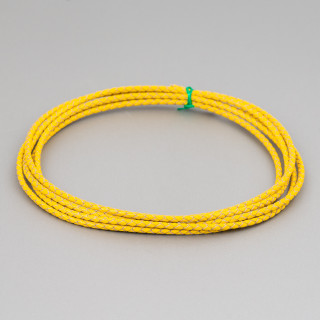Cordon Trenzado Piel Verdadera 3mm 2 Metros Amarillo