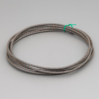 Cordon Cuir Véritable Tressé 3mm 2 Mètres Gris