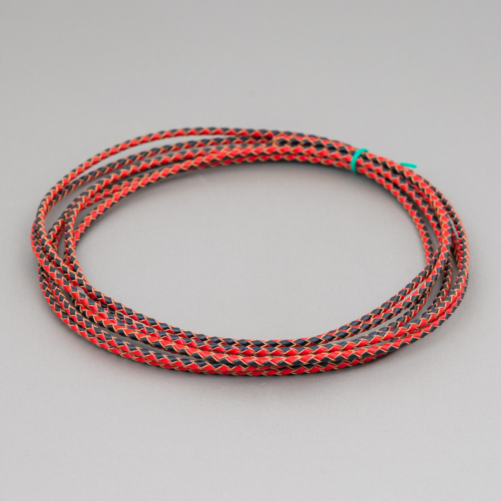 Cordone Di Vera Pelle Intrecciato 3mm 2 Metri Mix 1